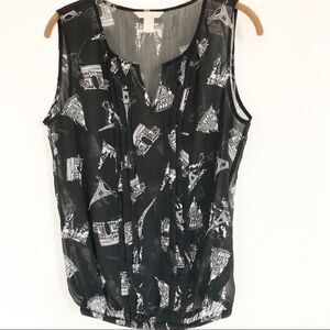 Banana Republic Factory sheer sleeveless blouse M